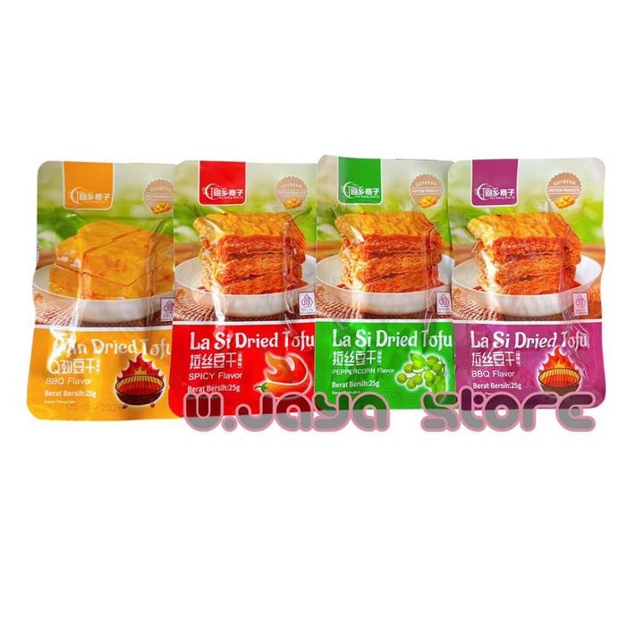 

PREMIUM Dried Tofu La Si / Q Jin Rasa Bbq / Peppercorn / Spicy 25g Tahu Semi Kering