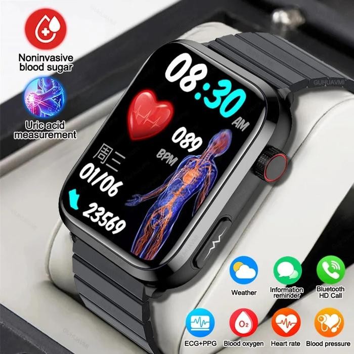 ECG Smart Watch Bluetooth Call Blood Sugar Temperature Sports Watches