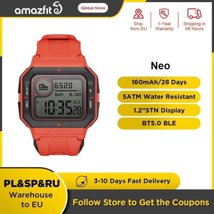 [Refurbished] Amazfit Neo Smartwatch 5ATM Rugged Smart Watch For Men