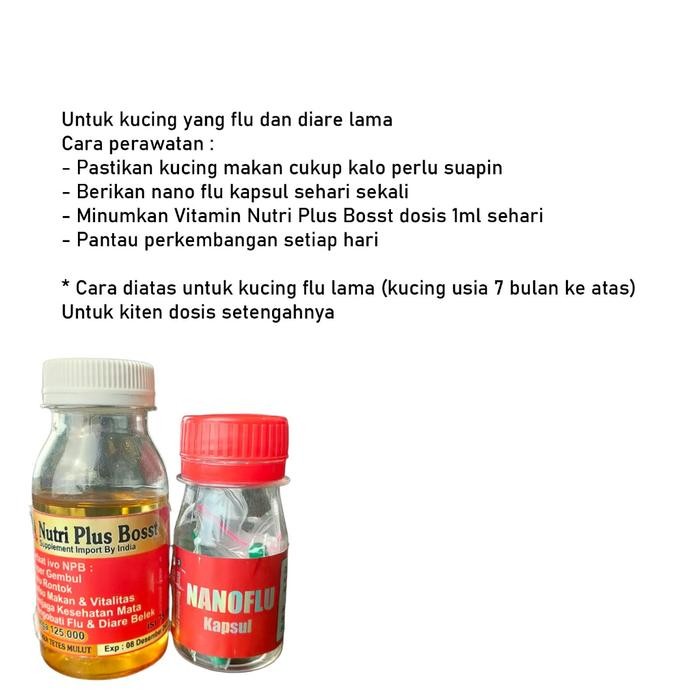 PAKET VITAMIN DAN NANOFLU UNTUK KUCING FLU ATAU DIARE PARAH DAN TAHUNAN