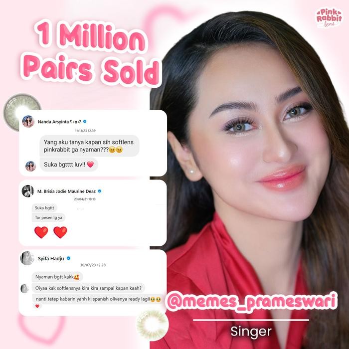 Pinkrabbit Softlens Dazzling Brown - Normal, Minus 0.5 S/D 8.00 (1Pcs/Sebelah)