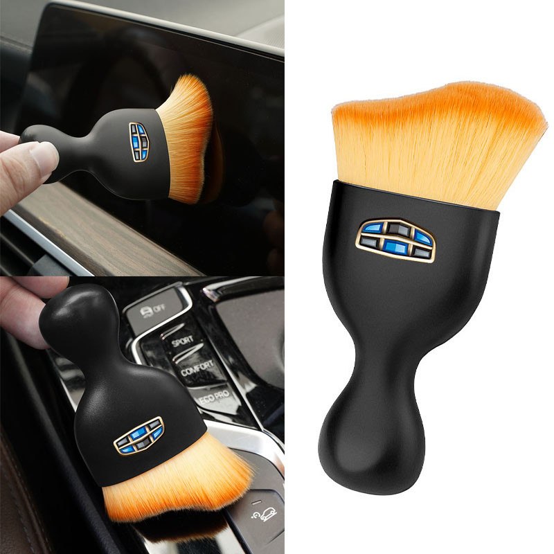 1Pcs Car Emblem Cleaning Soft Brush Dust Remover Tool For Geely Atlas