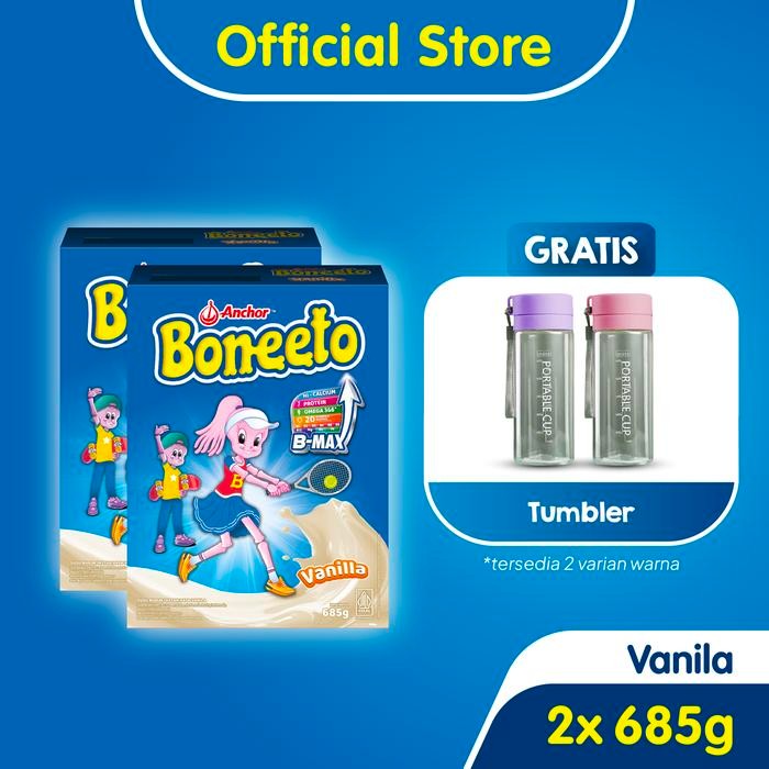 

Boneeto Susu Bubuk Vanilla 2 x 685g Susu Pertumbuhan Anak - Free Gift