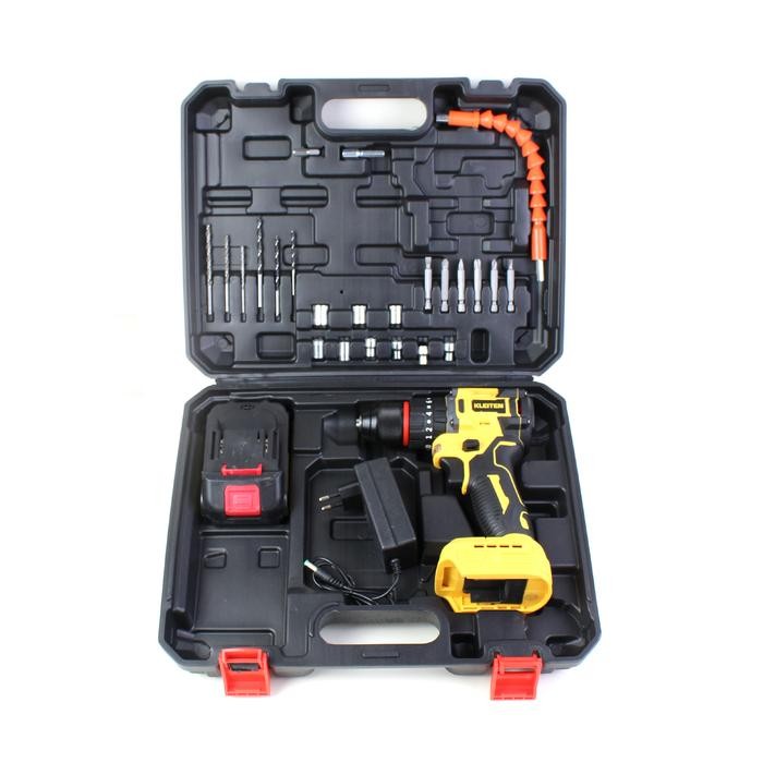 Kleiten Bor Baterai 21V Cordless Impact Drill Brushless 10Mm Bor Impek Bor Tembok Baterai