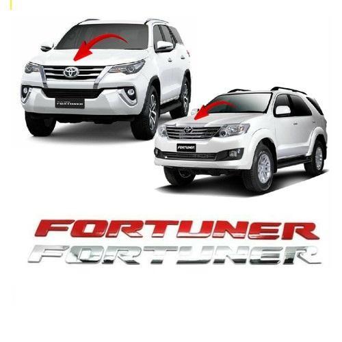 EMBLEM HURUF KAP MESIN DEPAN MOBIL TOYOTA FORTUNER ENGINE HOOD LOGO
