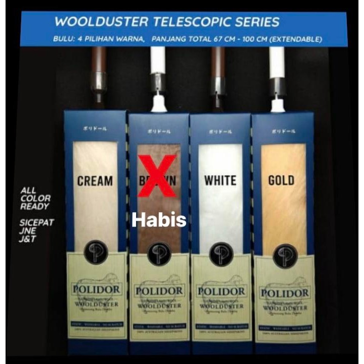 Kemoceng Telescopic Bulu Domba Australia-Anti Gores