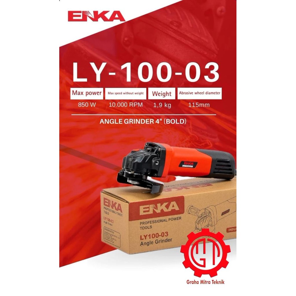 Enka Mesin Gurinda 4 Inch 850 Watt Ly-S1001, Ly-S1004, Ly-100-03