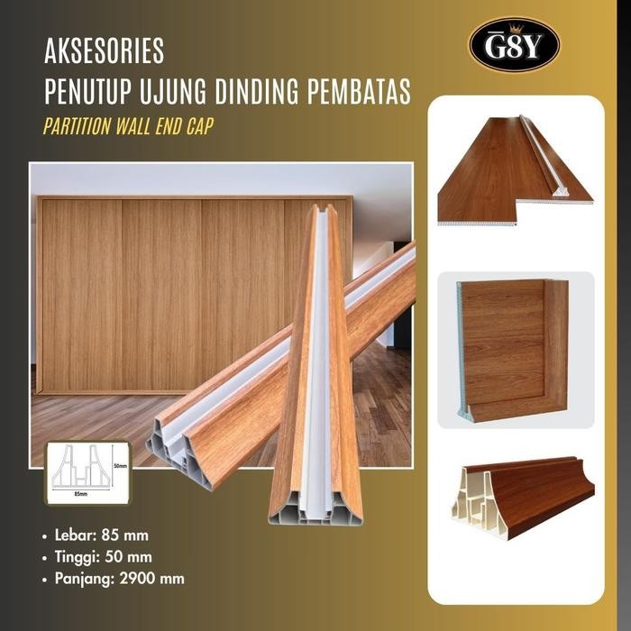 AKSESORIS PENUTUP UJUNG DINDING PEMBATAS / SIKU SUDUT PVC SEKAT RUANGAN / PARTITION WALL END CUP /