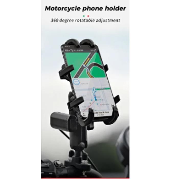 

Motowolf V5 Phone Holder Charger HP 360 2830 Travel Sepeda Motor