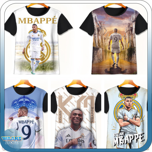 Kaos Anak Mbappe 3D Baju Mbappe 3D