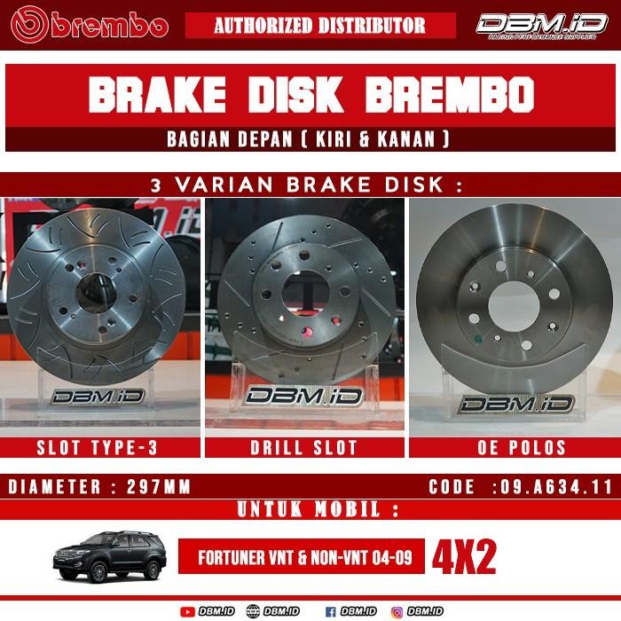 Brembo Brake Disc Rotor Disk Depan Fortuner Vnt & Non Vnt 2004-2009
