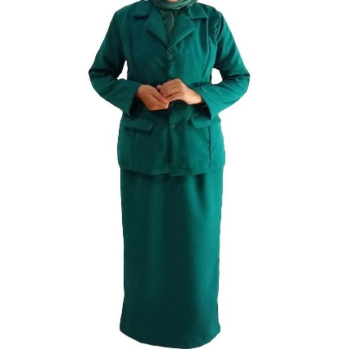 Setelan Jas Blazer Baju Seragam PKK Nasional Terbaru Wanita Setelan Kantor Kerja Warna Hijau Biru