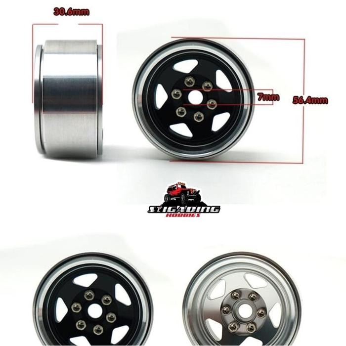 D1RC 4 Pcs Metal CNC Velg Beadlock 1.9 5 Spoke