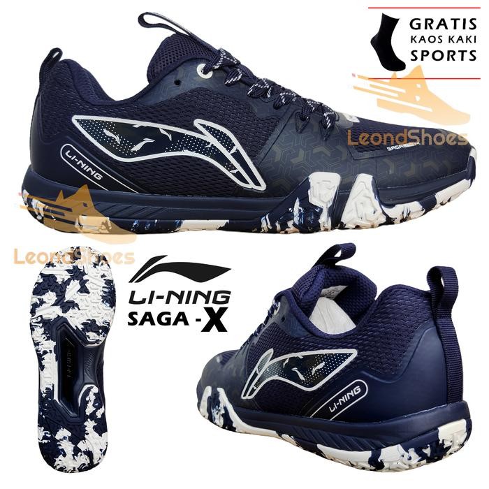 FREE KAOS KAKI Sepatu Badminton Lining Saga Lite 10 Original Sepatu Bulu Tangkis Lining Saga Lite X