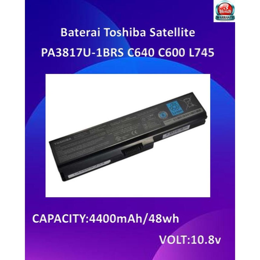 Baterai Laptop Toshiba Satellite PA3817U-1BRS C640 C600 L745