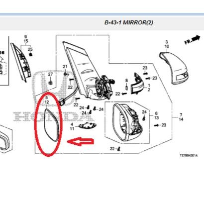 Kaca Spion Honda Mobilio 2014-2016 Original