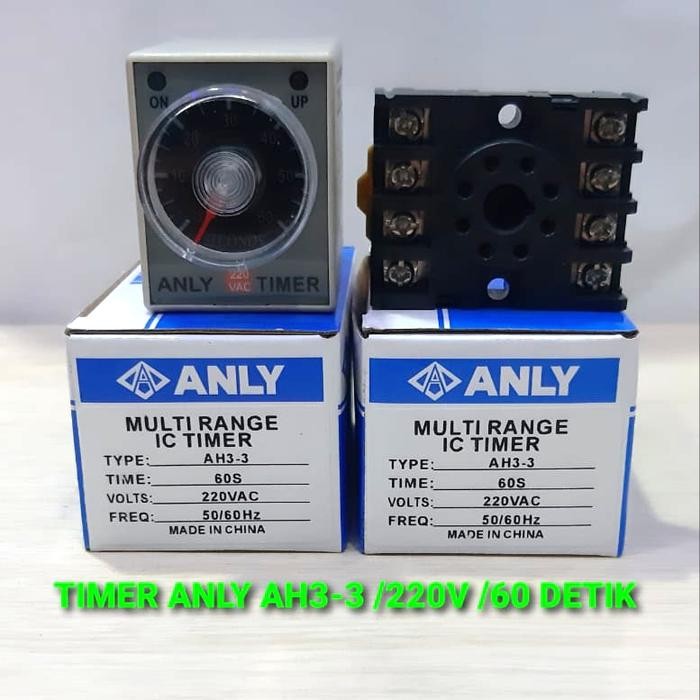 TIMER ANLY AH3-3 220V 60 DETIK 60DETIK 60S 60 S 60 SECOND + SOKET