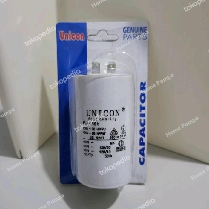 SPARE PART POMPA AIR KAPASITOR POMPA 45UF 450VAC UNICON COLOK 4 PIN