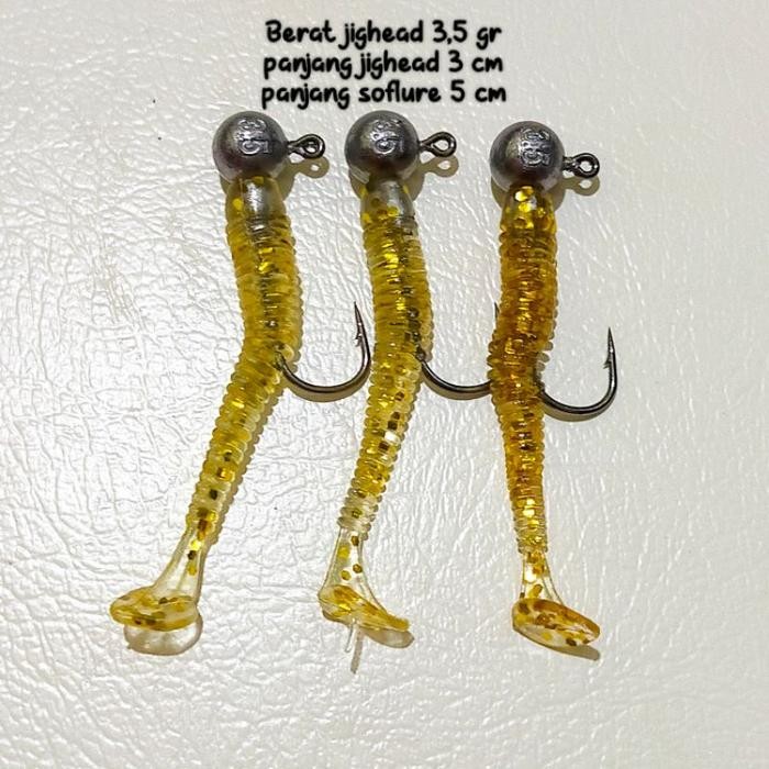 Umpan casting gabus kerapu kakap dasaran softlure padle tail