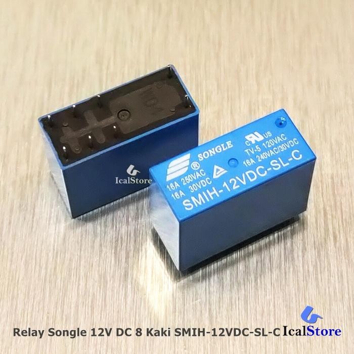 Relay Songle 12V 16A 8 Kaki Pin SMIH-12VDC-SL-C 12 Volt DC 16