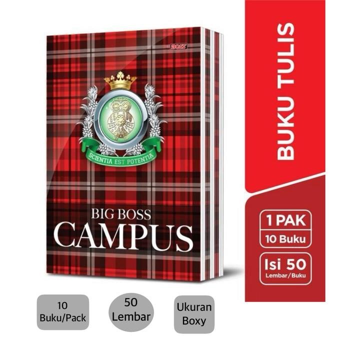 

Buku Tulis BIG BOSS CAMPUS 50 Lembar Pak 10 Buku Alat Paper