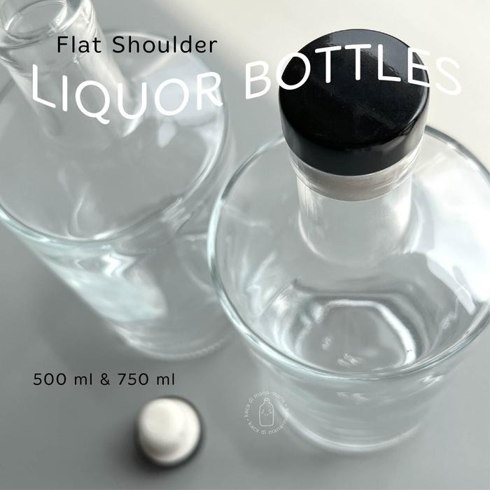 Botol kaca liquor FLAT SHOULDER bottle - botol kaca liquor FLAT