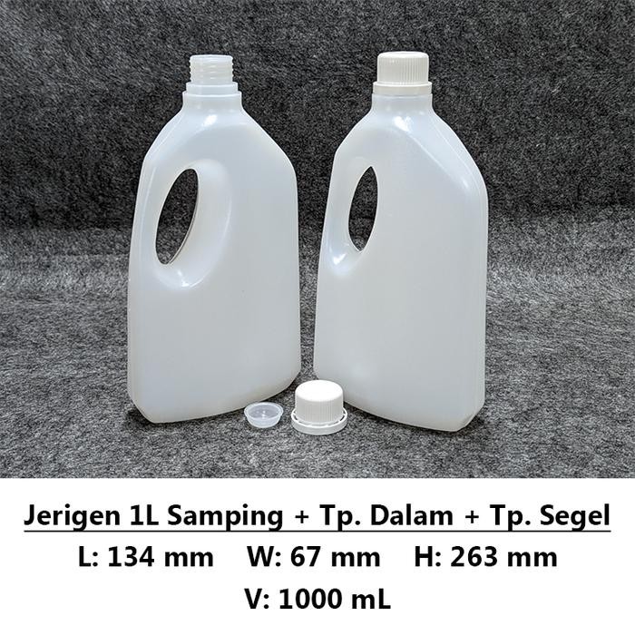 Jerigen 1L 1 Liter L Gagang Samping / Botol Softener ( Gosend Jakbar )