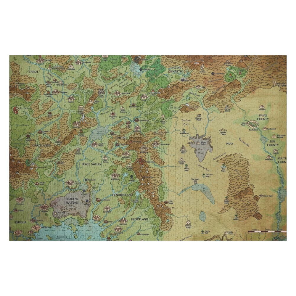 Dragon Pass and Prax Map by Darya Makarava Jigsaw Puzzle Personalize