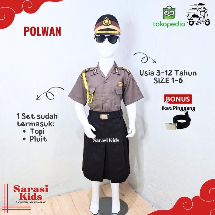 PROMO baju polwan anak anak baju polisi wanita kostum polisi
