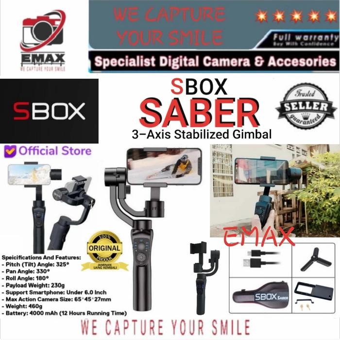 TERLARIS SBOX SABER Gimbal Stabilizer Smartphone Actioncam free Plate / Tripod