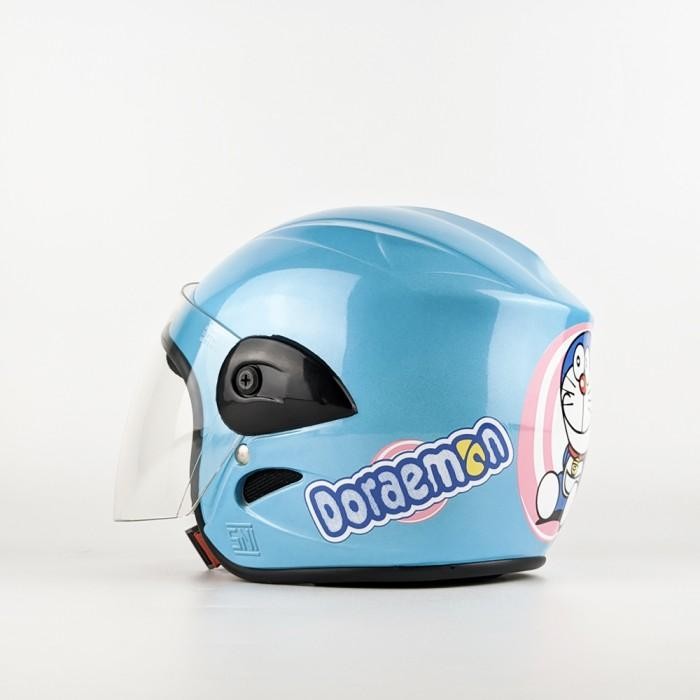 Helm Motor Anak Kecil Kids Helmet Usia 3 4 5 6 Tahun SNI Doraemon Biru