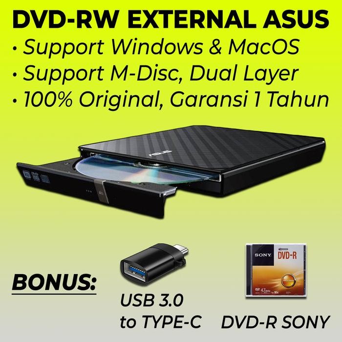 Asus USB DVD CD RW ROM Writer Burner External Eksternal Portable