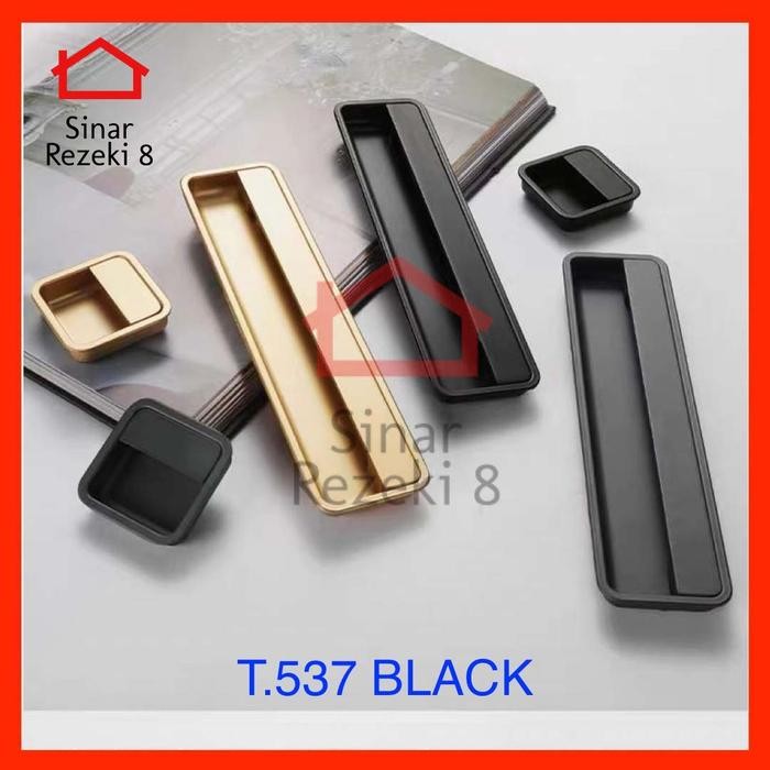 Tarikan Tanam 537 HITAM Handle Geser Pintu Sliding Laci Lemari Gagang