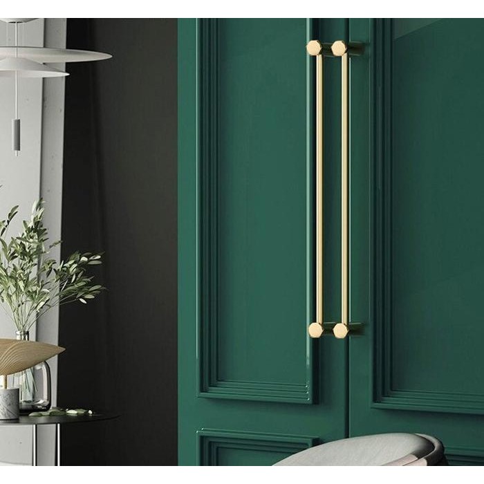 Gold Hexagon End Handle Tabung Hairline Tarikan Lemari Emas