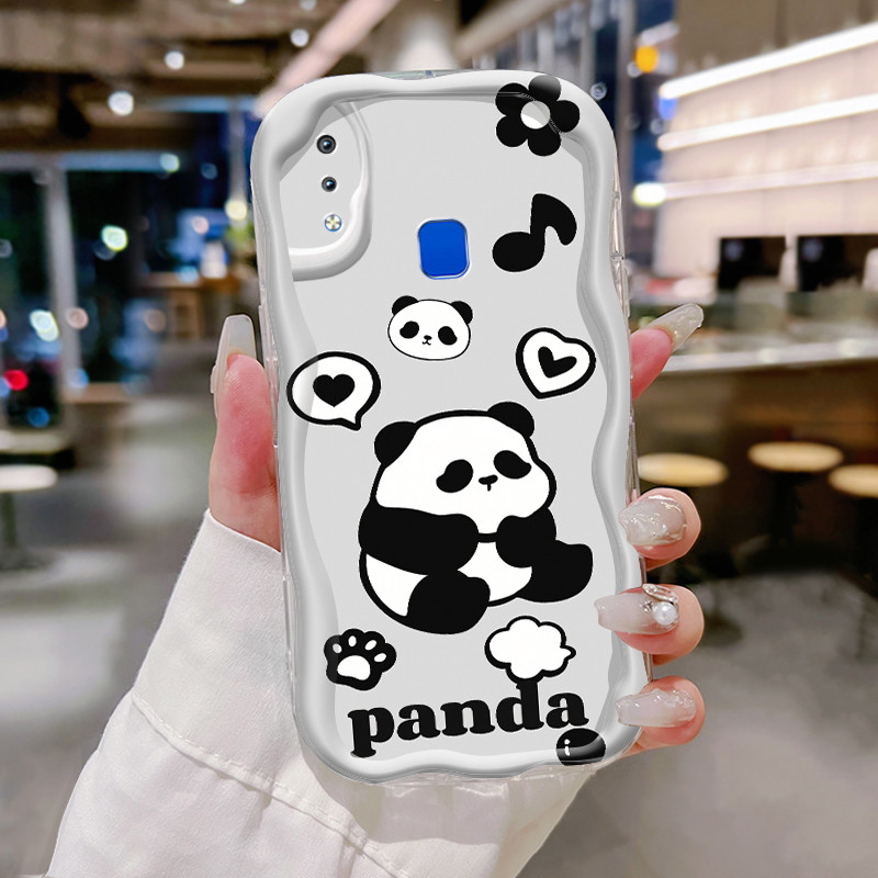 Casing Hp Untuk VIVO Y91 Y91i Y93 Y93s Y95 Case Casing Softcase Panda merah Kesing krim baru HP peli