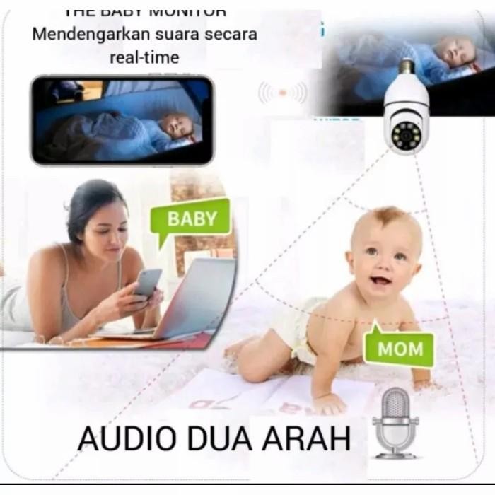 Cctv Bohlam Lampu Camera Cctv V380 Pro wifi Wireless model Bohlam Lamp