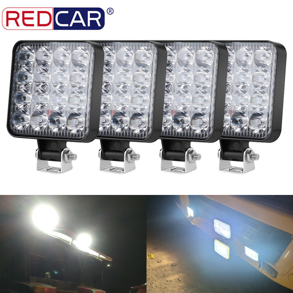 48W 16 Led 12V 24V LED Light Bar Work Light For Car Tractor Boat