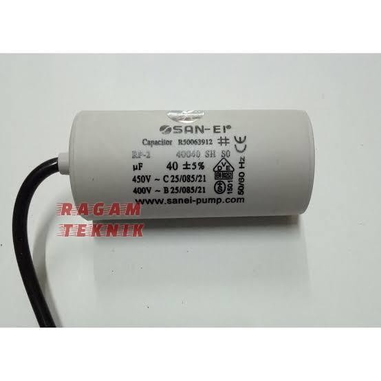 KAPASITOR POMPA AIR SAN EI 45 UF MIKRO BULAT 450 VOLT CAPASITOR SAN-EI