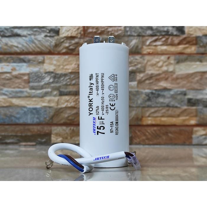 YORK 75 UF - 450V KAPASITOR / CAPACITOR COLOK DAN KABEL (CAPACITOR)