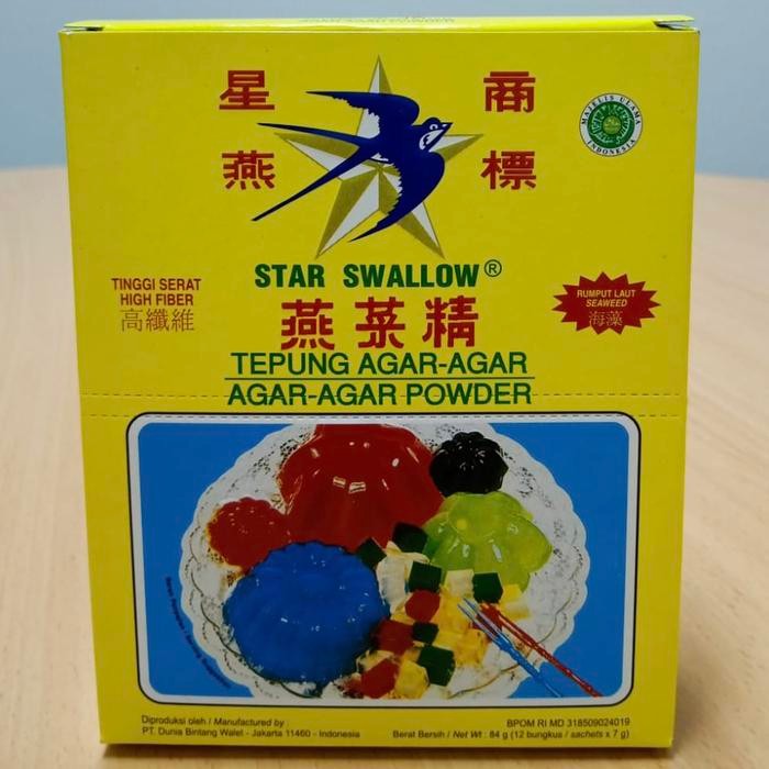 

New Star Swallow Agar agar 1 box isi 12 sachet @7gr Bening