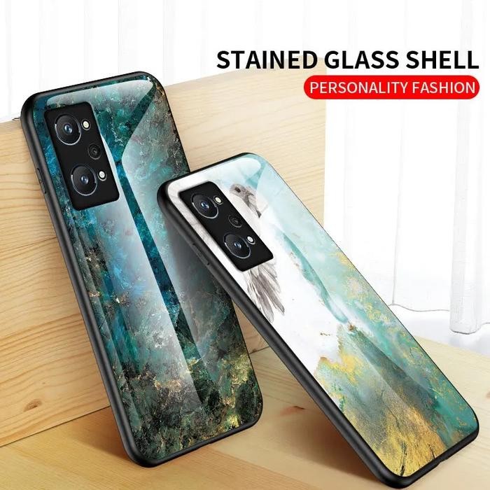 Marble Glass Case Realme GT Neo 3T Realme GT Neo 2 RealmeGTNeo3T RealmeGTNeo2 Softcase Hardcase