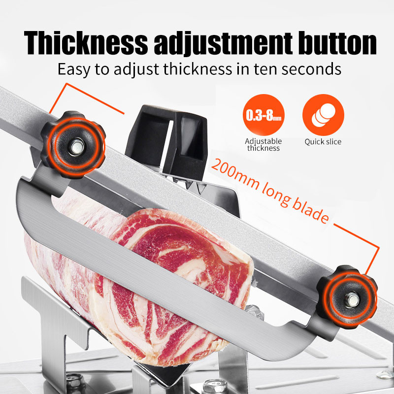 

Home Kitchen Frozen Meat Slicer Manual Stainless Steel Lamb Beef Cutter Slicing Machine Automatic