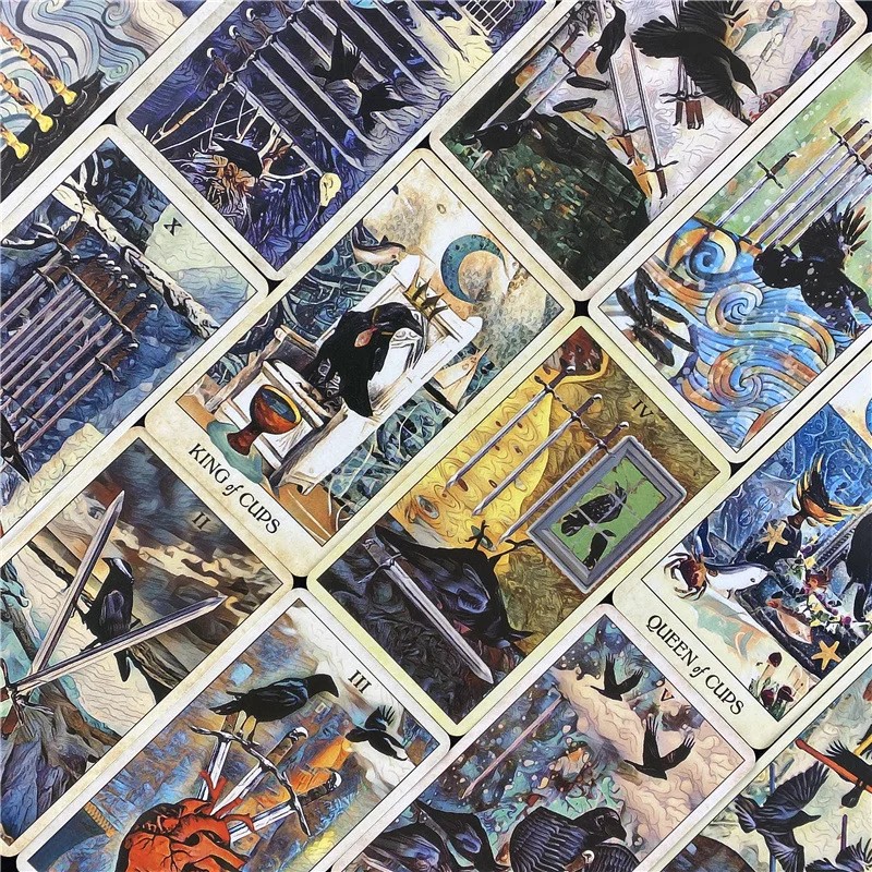 

1Pcs Deck Tarot 78 Cards Crow Tarot Oracle Cards For Fate Divination Board Game Tarot And A Variety