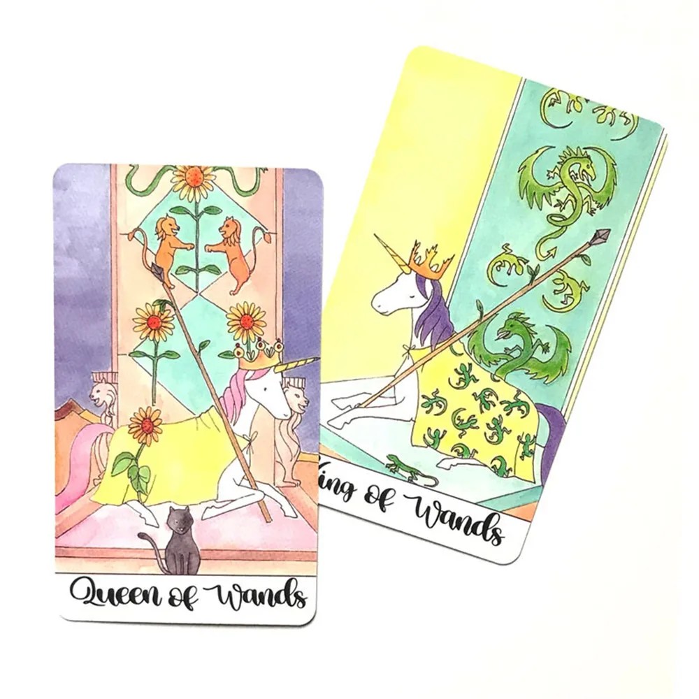

1Pcs Deck Tarot Crystal Unicorn Tarot Cards A 78 Deck Oracle English Visions Divination Edition