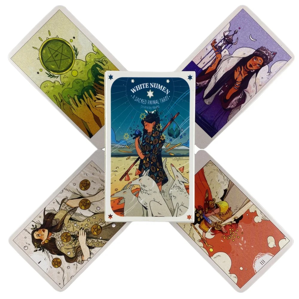 

1Pcs Deck Tarot White Numen A Sacred Animal Tarot Cards Deck English Board Games Family Friend Play