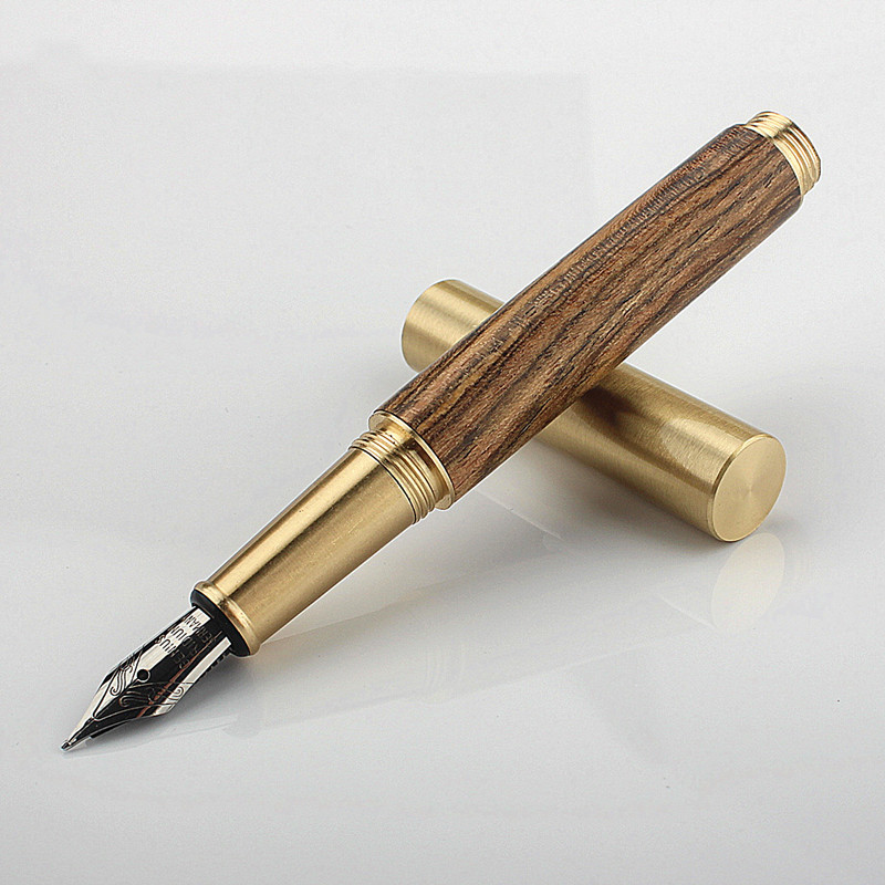 

Luxury Mini Fountain Pen Wood Black EF/F Nib Classic Ink Office School Supplies Pen