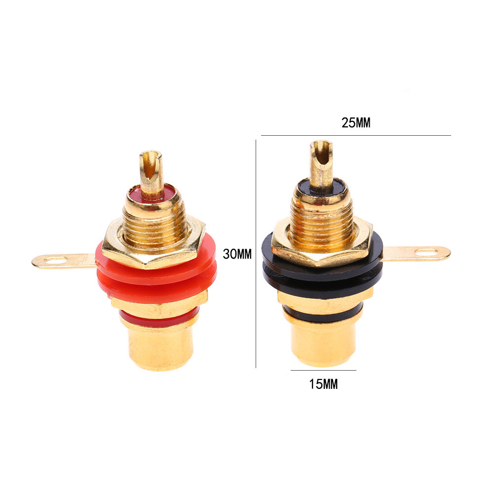 

2-10PCS RCA Female Socket Connectors Zinc Alloy Gold Plating Female RCA Jack Connector for DIY Wire