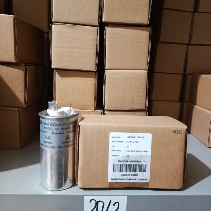 Kapasitor AC Original Panasonic 1 Pk 20+2 uf / Capasitor AC ORI 1 PK