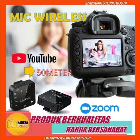 (Allthebest) Microphone Mic clip on wireless untuk HP DSLR Zoom Webinar