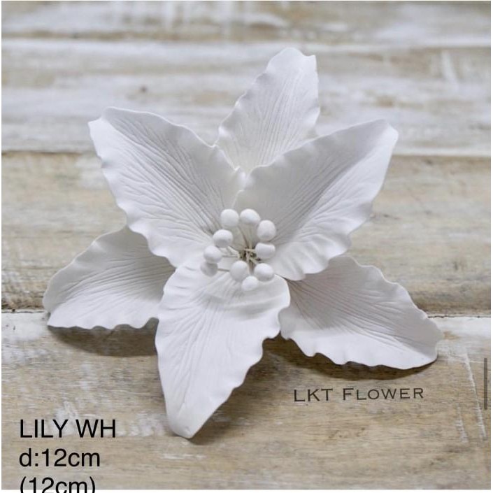 

(Allthebest) Gumpaste Flower simple Lily dekorasi kue LILY WH